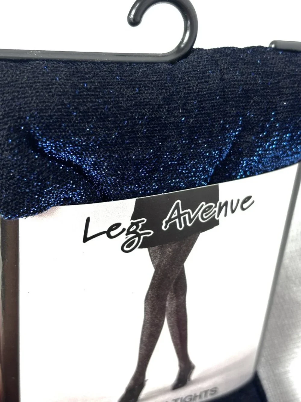 Leg Avenue #7120 Dark Royal  Blue Sparkle Shimmer Lurex Fashion Tights NWT NOS
